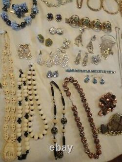 High End Signed Costume Jewelry 54 Pcs Vintage Estate Lot Some/NWT YSL Trifari