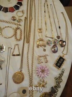 High End Signed Costume Jewelry 54 Pcs Vintage Estate Lot Some/NWT YSL Trifari