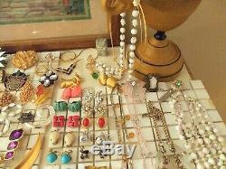 High End Vintage Costume Ladies Rhinestone Crystal Jewelry Lot Signed 123pc