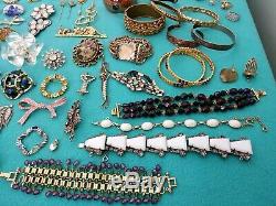 High End Vintage Costume Ladies Rhinestone Crystal Jewelry Lot Signed 133pc