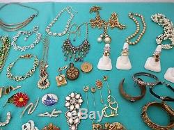High End Vintage Costume Ladies Rhinestone Crystal Jewelry Lot Signed 133pc