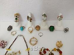 High End Vintage Costume Ladies Rhinestone Crystal Jewelry Lot Signed 150pc