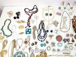 High End Vintage Costume Ladies Rhinestone Crystal Jewelry Lot Signed 150pc