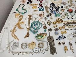 High End Vintage Costume Ladies Rhinestone Crystal Jewelry Lot Signed 150pc