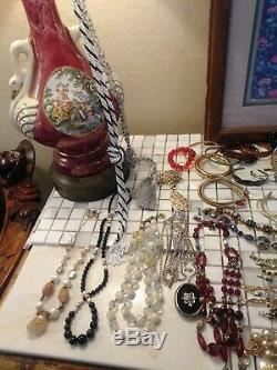 High End Vintage Costume Ladies Rhinestone Sterling Jewelry Lot Signed 156pc