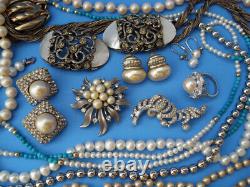 High End Vintage Jewelry Lot Signed Rhinestone Lanvin Weiss Kjl Sterling 197 Pcs