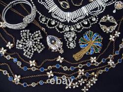 High End Vintage Jewelry Lot Signed Rhinestone Lanvin Weiss Kjl Sterling 197 Pcs