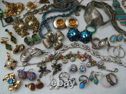 High End Vintage Jewelry Lot Signed Rhinestone Lanvin Weiss Kjl Sterling 197 Pcs