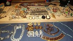 High End Vintage Rhinestone Jewelry Lot 14k sterling signed 130 p Huge Antique