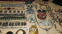 High End Vintage Rhinestone Jewelry Lot 14k sterling signed 130 p Huge Antique