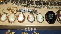 High End Vintage Rhinestone Jewelry Lot 14k sterling signed 130 p Huge Antique