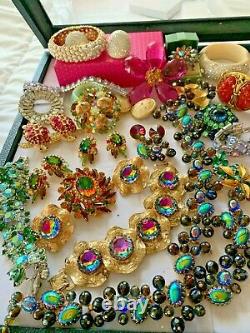 High End Vintage Rhinestone Jewelry Lot Schreiner Schiaparelli Juliana