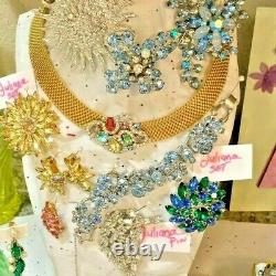 High End Vintage Rhinestone Jewelry Lot Schreiner Schiaparelli Juliana