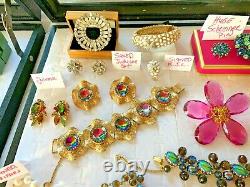 High End Vintage Rhinestone Jewelry Lot Schreiner Schiaparelli Juliana