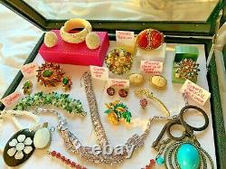 High End Vintage Rhinestone Jewelry Lot Schreiner Schiaparelli Juliana