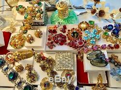 High End Vintage Signed Jewelry Lot Schiaparelli Haskell Juliana Hagler Kj. L