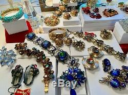 High End Vintage Signed Jewelry Lot Schiaparelli Haskell Juliana Hagler Kj. L