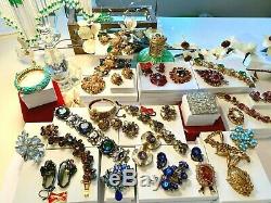 High End Vintage Signed Jewelry Lot Schiaparelli Haskell Juliana Hagler Kj. L