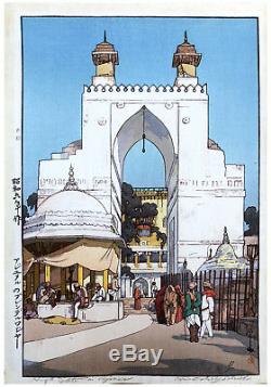 High Gate in Ajmer by Hiroshi Yoshida ORIGINAL Woodblock Print