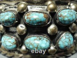 High Grade Vintage Navajo #8 Turquoise Sterling Silver Bracelet