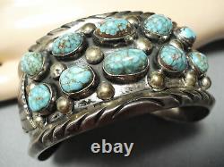 High Grade Vintage Navajo #8 Turquoise Sterling Silver Bracelet