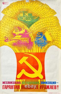 High Harvests In Ussr Soviet Communist Agriculture Farmers Propaganda Poster
