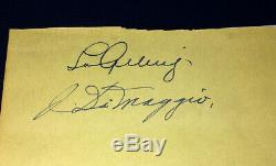 High Quality 1938 Yankees Lou Gehrig & Joe Dimaggio Autographed Album Page Jsa