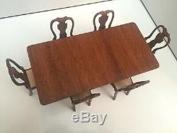 High Quality Dining Table & Chairs Signed Artisan Georgian Dolls House Dollhouse