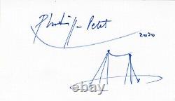High Wire Walker Phillipe Petit Hand Drawn Autographed Card -World Trade Center