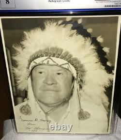 High quality vintage signed photo of Jim Thorpe Dated 1940 PSA/DNA Grade 8