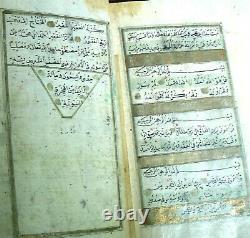 Highly Illuminated Arabic Manuscript. Signed & Dated Medium Size, Complete KORAN