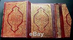 Highly Illuminated Medium Arabic Complete Manuscript Koran, Signed and Dated