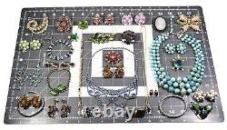 Huge High End Vintage Rhinestone Costume Jewelry Lot Signed Bling