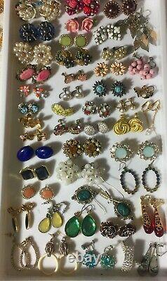 Huge High End Vintage/now Rhinestone Jewelry Lot. Most Signed. 366 Pieces