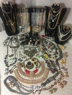 Huge High End Vintage/now Rhinestone Jewelry Lot. Most Signed. 366 Pieces
