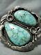Huge High Grade Vintage Navajo Carico Lake Turquoise Sterling Silver Bracelet