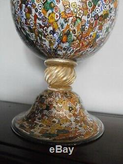 Huge Murano Very High Quality Art Glass Millefiori Vase. Signed by Poggi