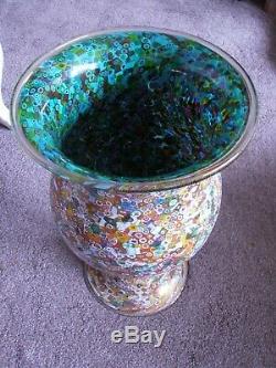 Huge Murano Very High Quality Art Glass Millefiori Vase. Signed by Poggi