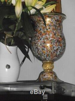 Huge Murano Very High Quality Art Glass Millefiori Vase. Signed by Poggi