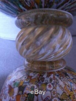 Huge Murano Very High Quality Art Glass Millefiori Vase. Signed by Poggi