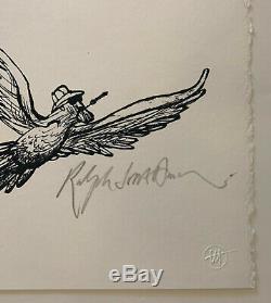 Hunter S. Thompson HST RISING HIGH print signed by Artist Ralph Steadman BAS COA