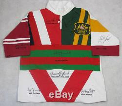 IMMORTALS HIGHLY RARE TEAM Jersey Hand Signed by 8 Beetson, Lewis, Gasnier, Johns