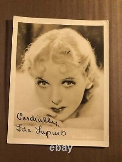 Ida Lupino Stunning Very Rare Very Early Autographed Photo 30s High Sierra