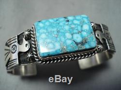 Important High Grade Albert Jake Navajo Turquoise Sterling Silver Bracelet