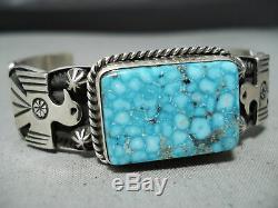 Important High Grade Albert Jake Navajo Turquoise Sterling Silver Bracelet