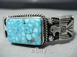 Important High Grade Albert Jake Navajo Turquoise Sterling Silver Bracelet