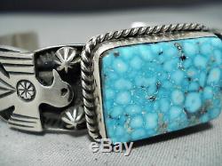 Important High Grade Albert Jake Navajo Turquoise Sterling Silver Bracelet