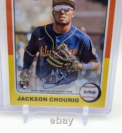 JACKSON CHOURIO 2024 Topps Heritage High Number REAL ONE On Card Autograph RC