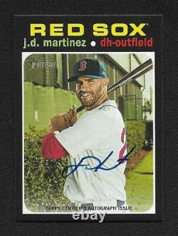 JD Martinez 2020 Topps Heritage High Number Real One Autograph Auto Red Sox Card