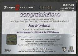 JOE MONTANA 2006 TOPPS PARADIGM BLUE CAREER HIGHS PATCH AUTO AUTOGRAPH /99 49ers